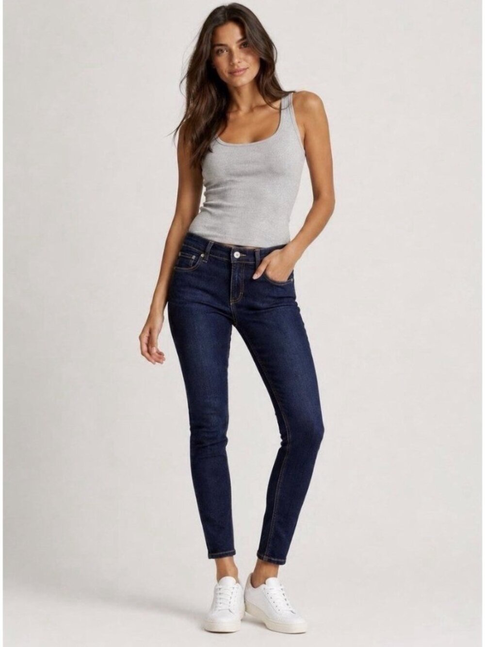 Rag & Bone Cate Mid Rise Skinny Jeans Dark Wash Cambria Stretch Denim 25